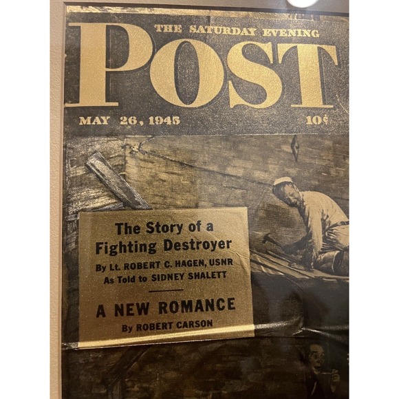 3 vintage Norman Rockwell Gold Foil Etching Suturday Evening Cover Art Posters - Picture 14 of 16